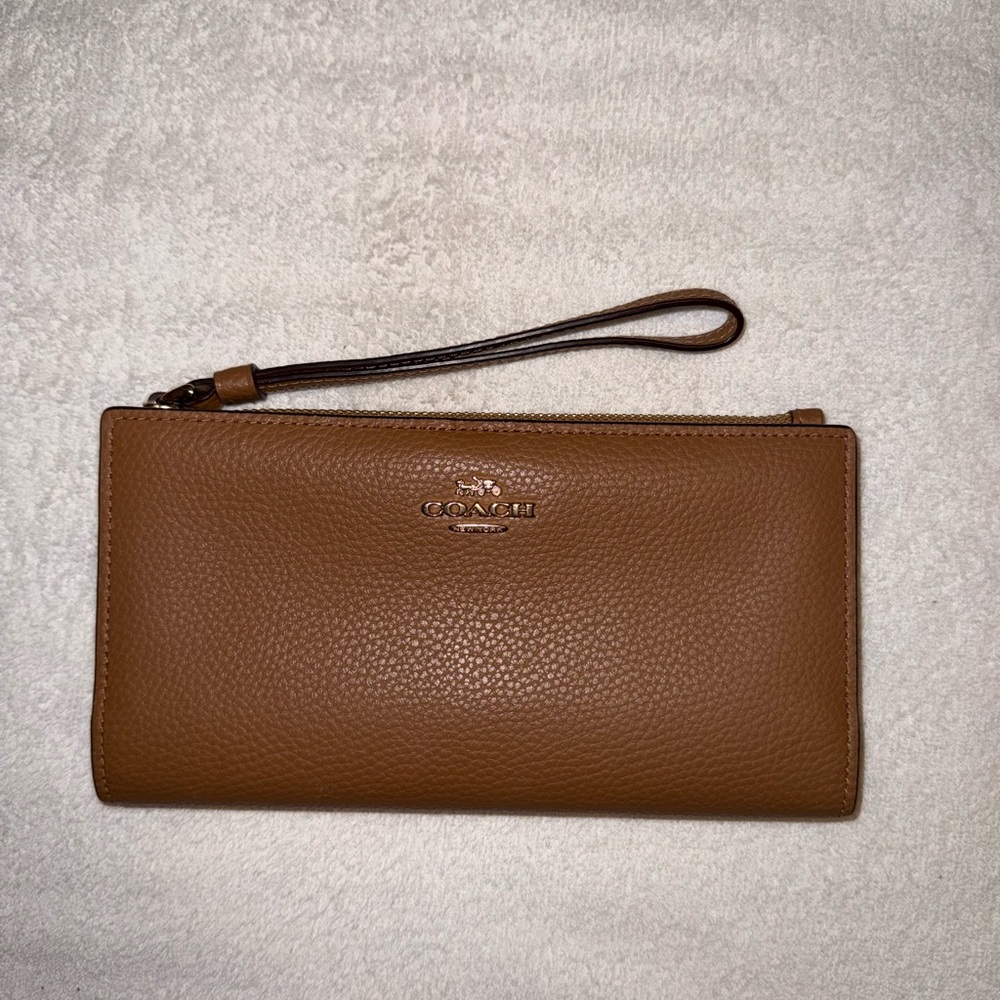 Coach Tan Leather Wristlet